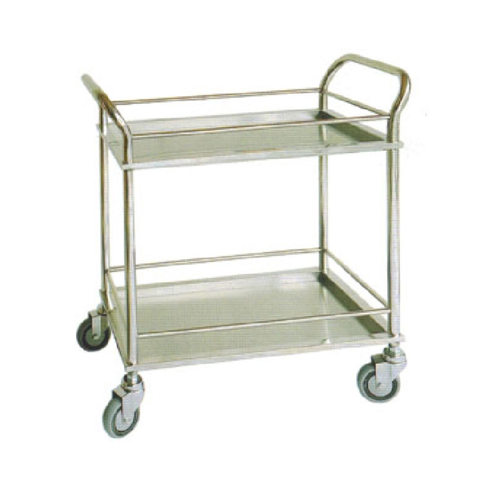 LTFT15A Crooked Handrail Treatment Trolley with Two Shelves